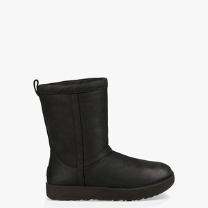 Ugg Classic Short Läder Waterproof Alla Väderstövlar Dam Svarta (431509VAW)